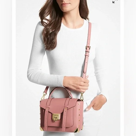 Michael Kors Manhattan Medium Leather Satchel - Picture 2 of 9